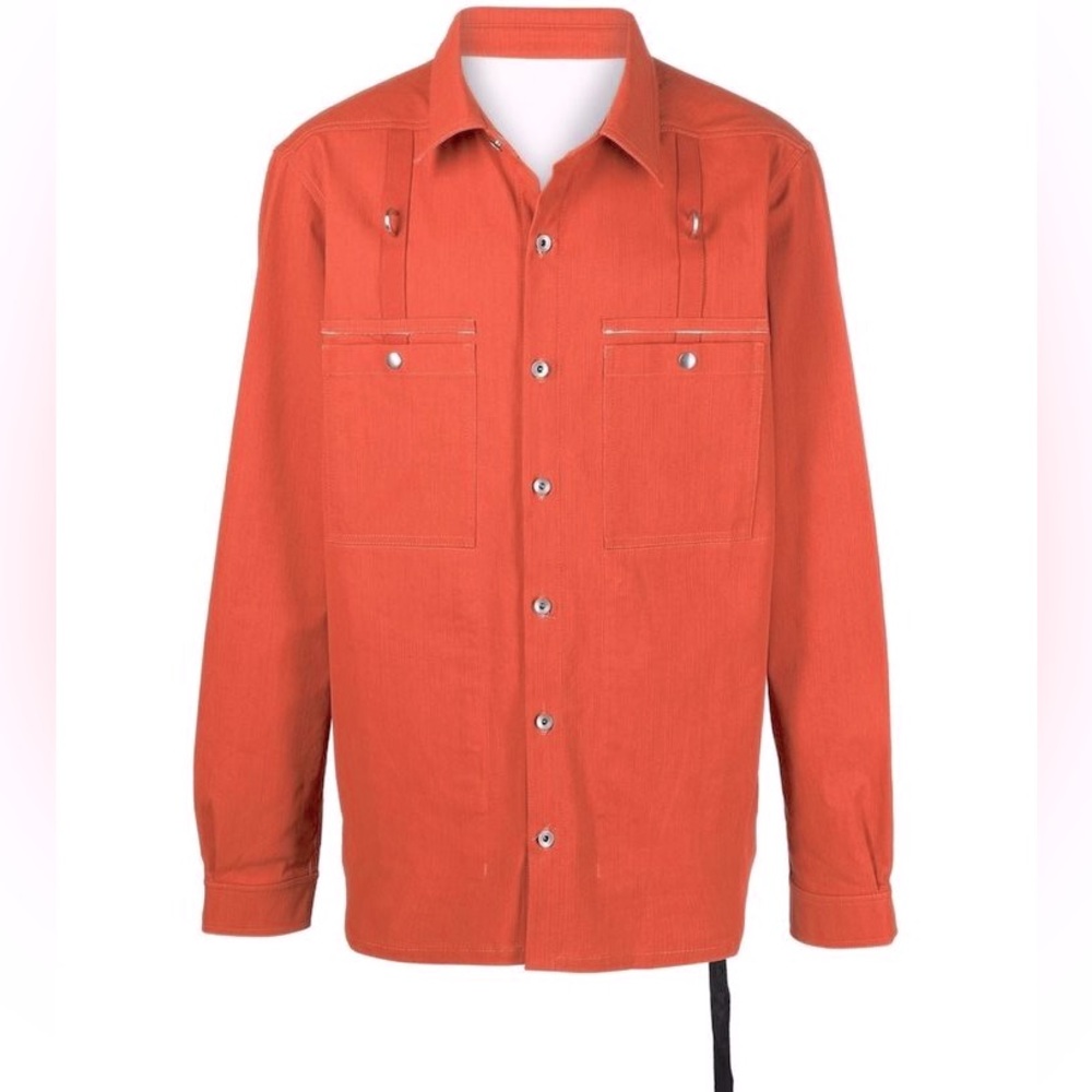 Rick Owens DRKSHDW cotton-blend shirt jacket - Orange Sz M, NWT